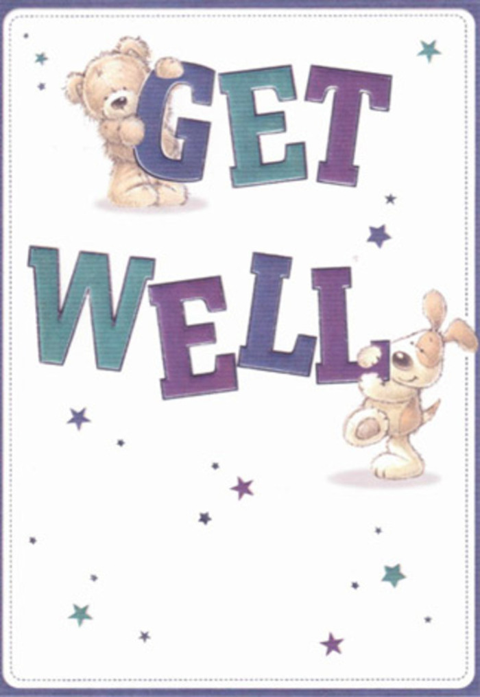 There's an unmistakable sense of encouragement captured in this get well card-a feeling that could brighten any corner of Enfield Town. The stars of the design, a gentle bear and an eager puppy, are rendered with delicately textured fur and expressive, hopeful features. They playfully interact with bold, rounded letters shaded in inviting indigos and aquas, grounding the scene with a tone of cheerful reassurance. Around them, playful stars appear to toss good wishes into the air, reminiscent of the twinkling lights on Village Road at dusk. The crisp white backdrop adds a sense of clarity and simplicity, paralleling the fresh presentation of seasonal blooms at Enfield Town Flowers. The entire artwork exudes a sense of warmth and tactile pleasure, much like a comforting hand-tied bouquet sent to lift the spirits of a friend or loved one across Enfield Town. Together, the card and the community's caring touch create a perfect duo for healing and hope.